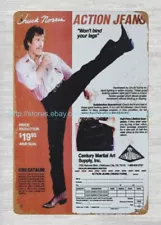 1980 Chuck Norris Action Jeans metal old fashioned tin signs