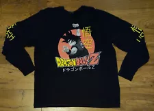 Dragon Ball Z Shirt Mens XL Black Long Sleeve Spell Out Sleeve Huge Graphic