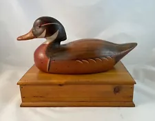 Antique Look Wood Duck Decoy Trinket/Desk Box--Cabin, Lodge, or Den Decor