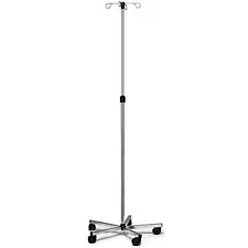 Lumex Deluxe Rolling IV Pole, 4-Hook, Portable 5-Leg Stand with Wheels, Heigh...