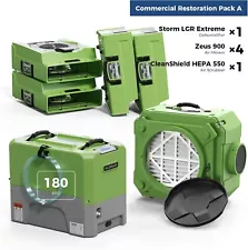 6pcs set: 1 x Commercial Dehumidifier, 4 x Air Movers ,1 x Air Scrubber Combo