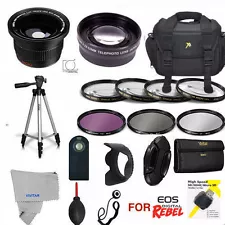 CANON EOS REBEL T3 T5 T3I T5I HD PRO KIT LENSES TRIPOD CASE FILTERS ALL INCLUDED