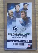 2017 Los Angeles Rams Official NFL Mint Season Ticket Stub - pick any game!