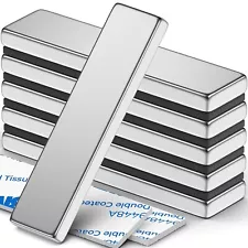 6 Pack Super Strong Bar Magnets Heavy Duty, Large Flat Magnetic Strips, Powerful