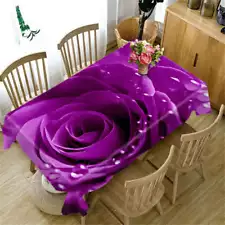 Purple Amethyst 3D Tablecloth Table cover Cloth Rectangle Wedding Party Banquet