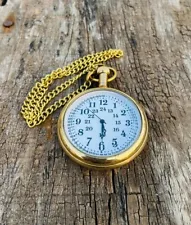 Watch elgin vintage pocket Collectible Antique 1- Brass Pocket Watch For GIFT