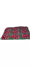 Large Christmas Shower Curtain With Decorative Hooks Buttons and Christmas Trees