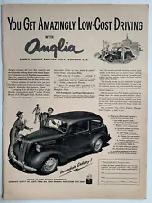 Anglia English Ford 1949 Print Ad 14"x10" Economy Car