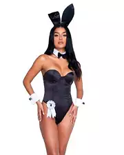 Roma Costume 8PC Classic Playboy Bunny - Black Blue Red Pink Colors