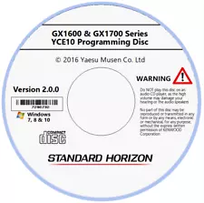 Standard Horizon YCE10 v. 2.0.0 Programming Software for GX1600 & GX1700 Radios