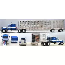 1/64 Blue White Mack Superliner Sleeper W/ Spread-Axle Wilson Cattlepot 60-0997