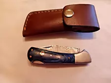 Damascus handmade Back Lock Folding Pocket knife with sheath