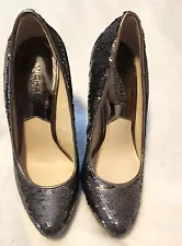 **MOVING SALE** Michael Kors Silver Sequin High Heels Shoes Size 7M