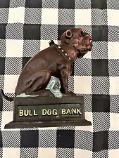 Vintage Cast Iron Mechanical Bank Bull Dog - Collection of The Book of Knowledge