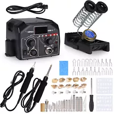 145W Wood Burning Pen Tool Multifunction Craft Pyrography Machine Burner Set Kit