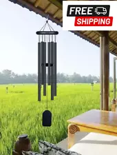 Aluminum Alloy Wind Chime, Modern Black Wall Hanging Charm For Home Decoration