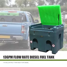 Upgrade Gallon Diesel Fuel Storage Tank 13 GPM Capacity Portable 12V 114/ 430L