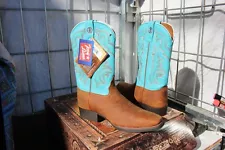 39-14 New Tony Lama WOMENS 8.5C Rojo Bridle Blue Baron western boots was 219.00