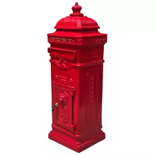 British Cast No Rust Aluminum Red Mailbox Post Box Replica 45 Pounds