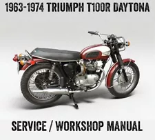 1963-1974 Triumph Daytona T100R 500cc Workshop Repair Service Manual PDF on CD