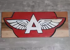 Flying A Gasoline sign Wood Handmade 14.5" x 36" Garage Mancave