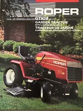 The Roper GTK18 Yard Tractor Range Original Lawn Mower Sales Brochure Frameable