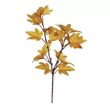 Artificial Maple Leaves Branch Fake Fall Leaves Stems Plants Outdoor For Home☆