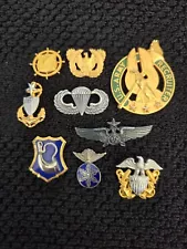 Military Issue WWII Korea Vietnam Era Patch and Pins Lot of 9 #8