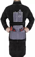 Leather Welding Apron with Sleeves For Men Heat Flame Resistant