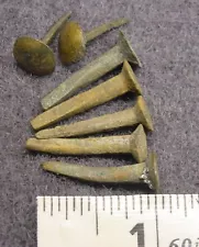  # 2- SHIPWRECK ,HAND FORGED BRONZE/ BRASS NAILS CA 1600-1700