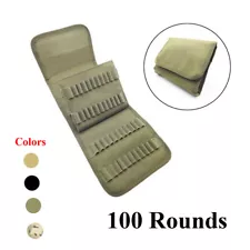 100 Rounds Rifle Ammo Pouch Shell Holder Cartridge Belt Bag For .38 .357 7.62x39