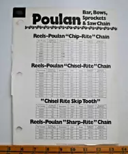 Vintage 1978 Poulan Sales Brochure "Bar, Bows, Sprockets, & Saw Chain" - 4 pg