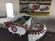 Custom Cubs Themed paint job on a EZ GO TXT or RXV Golf Cart Body.