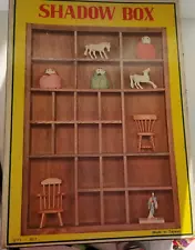 Vintage farmhouse wood Shadow Box Wall Display Shelf 22 openings cottage decor