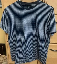 H&M Black Gray Striped T-Shirt Size M Top Tee Unisex