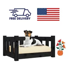 Dog Bed Black - 21.9"x17.9"x11" | Comfortable,Solid Wood Pine,Pet Bed,Peacefull