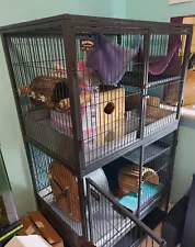 Upgraded Double level animal cage (ferret, chinchilla, prairie dog, guinea pig)