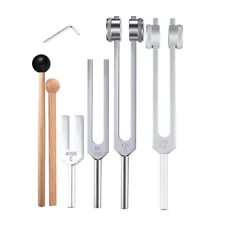 4Pcs Tuning Fork Set(128Hz, 136.1Hz, MI 528Hz, 4096Hz),for Healing Chakra,