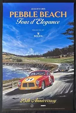 SIGNED 2023 Pebble Beach Concours Tour Poster 1952 ENASA PEGASO Z-102 Layzell