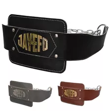 JAYEFO GENUINE LEATHER WEIGHT LIFTING DIPPING BELT BELT 36" CHAIN FITNESS GYM