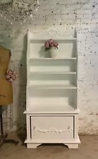 Painted Cottage Shabby Chic Bookcase / China Cabinet