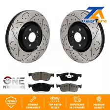 Front Drilled Slot Disc Brake Rotors Ceramic Pad Kit For 2018 Jaguar E-Pace Base