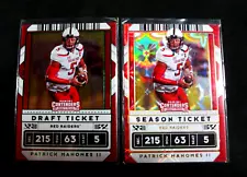 Patrick Mahomes -2022 Cont- #80 Draft Ticket Green + Rare Season Ticket Galactic