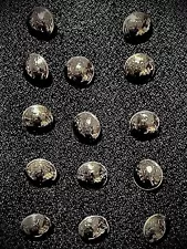 Vintage Lot (14)Mercury Head DimeNavajo Hand Tooled Silver Buttons Dated 1937 On