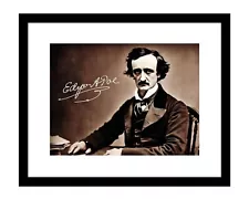 Edgar Allan Poe 8x10 Signed print literary writer poet The Raven