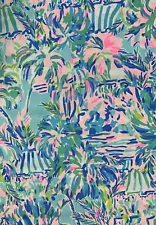 Lilly Pulitzer Cotton Poplin Fabric Blue Ibiza Cabana Cocktail 36" X 57"