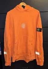 Supreme X Stone Island Hoodie Orange Size XXL FW17 Hooded Sweatshirt