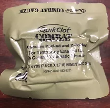 1 QuikClot Vacuum Sealed Combat Gauze Compressed Dressing Expire 2029