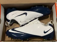 Size 14 Nike Zoom Vapor Carbon Fly Football Cleats White Navy Blue 396256-114