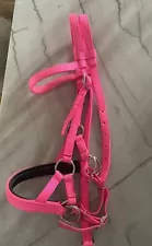 Triple E Nylon Hot Pink Side Pull Bridle Horse Size